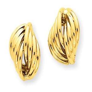  14k Yellow Gold Polished Fancy Post Earrings: Jewelry