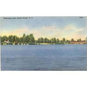   Postcard Municipal Lake Rocky Mount North Carolina 