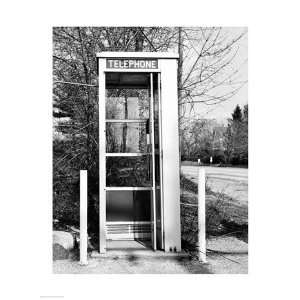  Telephone booth by the road 18.00 x 24.00 Poster Print 