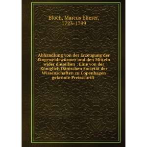   gekrÃ¶nte Preisschrift Marcus Elieser, 1723 1799 Bloch Books