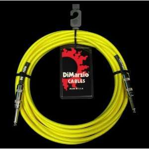  DiMarzio Neon Overbraid Instrument Cable Yellow 18 ft 