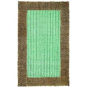 Classic Home Rugs Braid Broder Jute Chocolate Turquoise Diamond 4 by 6 