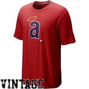  Nike Los Angeles Angels of Anaheim Red Dugout Logo Vintage Tri 