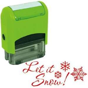    Self Inking Christmas Rubber Stamp   LET IT SNOW: Office Products