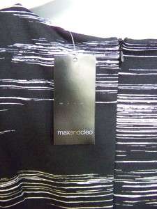 NWT BCBG Max & Cleo Black White Fitted Knit Dress 14 L  