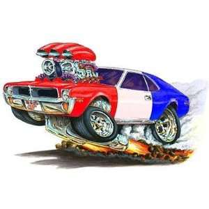  Pics on 24  Firebreather  Amc Amx 390 Muscle Cartoon Car Wall Graphic Color