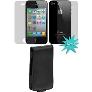  GTMax Black Permium Durable Leather Flip Carrying Cover 