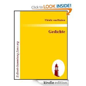 Gedichte (German Edition) Ulrich von Hutten  Kindle Store