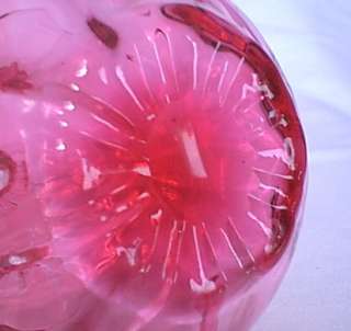 Hobbs art glass cranberry ribbed cruet (NO. 346) EAPG  