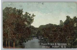 Old Postcard Mouse River..Bridge Minot,North Dakota/ND  