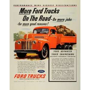  1945 Ad Ford Motor Co Trucks Commercial Cars Cargo Heavy Motor 