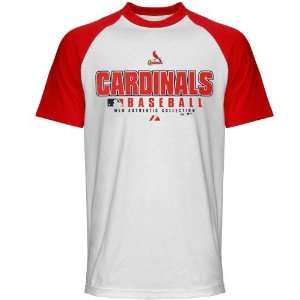  Majestic St Louis Cardinals White Practice Raglan T shirt 