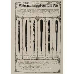 1906 Print Ad Waterman Ideal Fountain Pen Filigree   Original Print Ad
