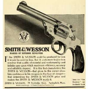  1910 Ad Smith Wesson Antique Revolver Handgun Firearms 