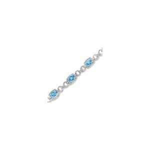   Blue Topaz Bracelet in Sterling Silver with Diamond Accents montblanc