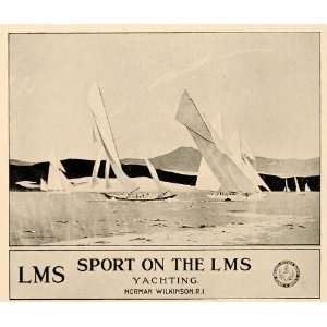  1927 Norman Wilkinson Yachting Boats LMS Poster Print 