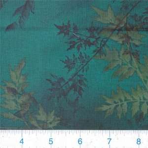  45 Wide Autumn Reflection Sea Green Fabric By The Yard 