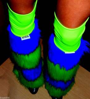 HYPA METABOLIC CLUBWEAR FLUFFY FURRY BOOT COVERS CYBER  