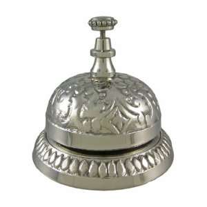  Ornate Nickel Plated Cast Iron Hotel Bell: Office Products