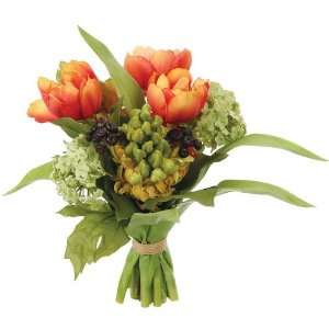 Tulip and Hyacinth Bouquet 9 IN. yellow orange