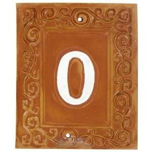   : Swirl house numbers   #0 in brulee & marshmallow: Home Improvement