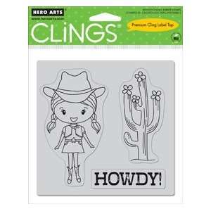  Howdy   Cling Rubber Stamps: Arts, Crafts & Sewing