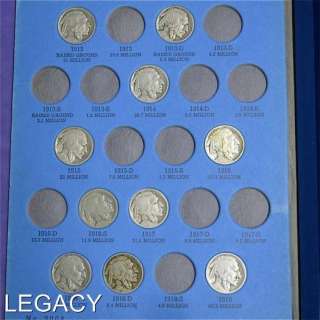 PARTIAL SET OF BUFFALO NICKELS 40 DIFFERENT DATES (IG  