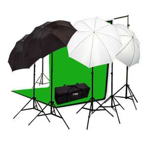 Photography Studio Video Lighting Kit 3 Chromakey Muslins Background 