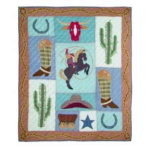 Patch Magic 50 Inch by 60 Inch Cowgirl Throw