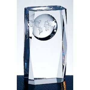  Optical Crystal Globe Column Award   Medium