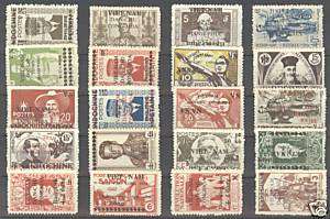 Vietnam Indochina Overprints Basic Collection MNH   20 different (2 