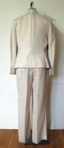JONES NEW YORK WEAR Womens Cream Pantsuit Linen Rayon 4  