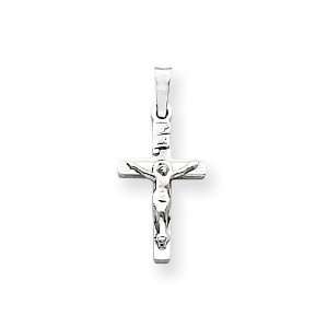  14k White Gold INRI Crucifix Charm: Jewelry