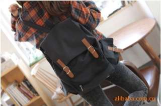 Fashion Vintage WOMEN Casual Canvas Leather Backpack Rucksack Bookbags 