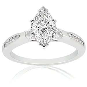  1.55 Marquise Cut Diamond Engagement Ring Channel Set CUT 