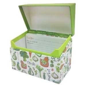   Wrap Company Recipe Box with Metal Hinges, Farmers Market: Kitchen