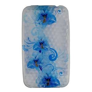  For Apple Iphone 3g 3gs Accessory   Blue Lily TPU Crystal 