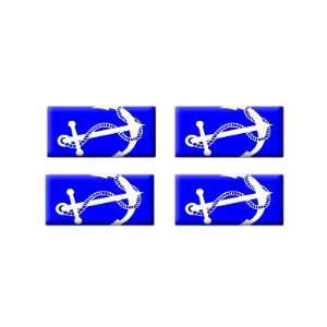  Boat Anchor and Rope   3D Domed Set of 4 Stickers 