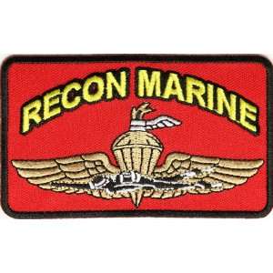  Recon Marine Patch in Red, 4x2.5 inch, small embroidered 