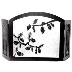  Pine Cone Branch Metal Fireplace Screen: Home & Kitchen