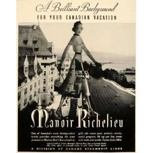  1937 Ad Manoir Richelieu Hotel Murray Bay Quebec Canada 