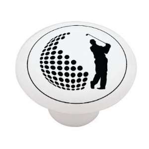  Golfl Player High Gloss Ceramic Drawer Knob