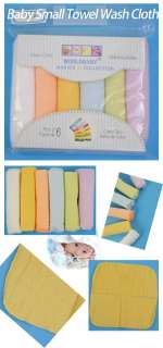 New Baby Small Towel Wash Cloth Cotton Terry 6pcs #7852  