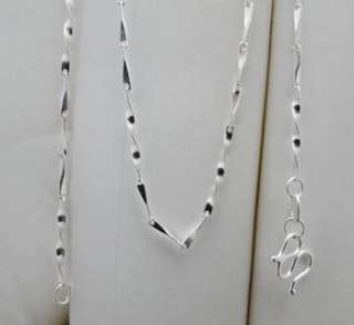 925 Sterling Silver Chain Twisted Necklace 1mm JN61  