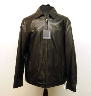 NWT John Ashford Mens James Dean Leather Jacket, BK  