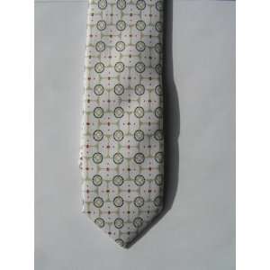  white background patterned tie necktie unisex circle star 