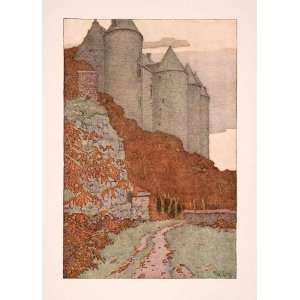  1906 Print Jules Guerin Art Chateau Luynes Castle Indre 