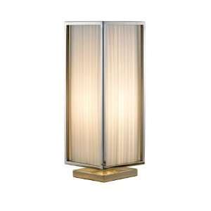  Adesso Luxe Table Lantern with White & Chrome Finish