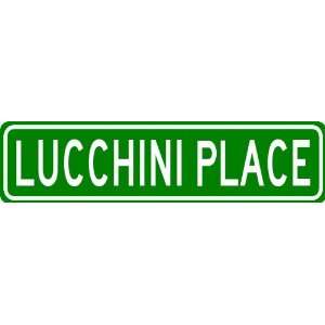 LUCCHINI PLACE Sign   Personalized Last Name Sign   Aluminum   4 x 18 