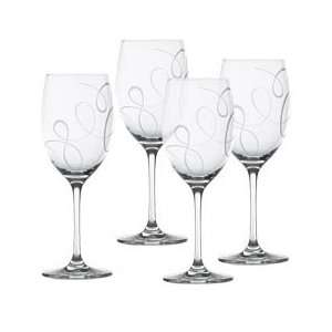  Mikasa Love Story Crystal Wine Glasses, Set of 4: Kitchen 